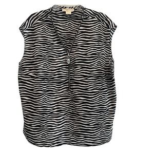 Michael Kors Black and White Zebra Print Blouse